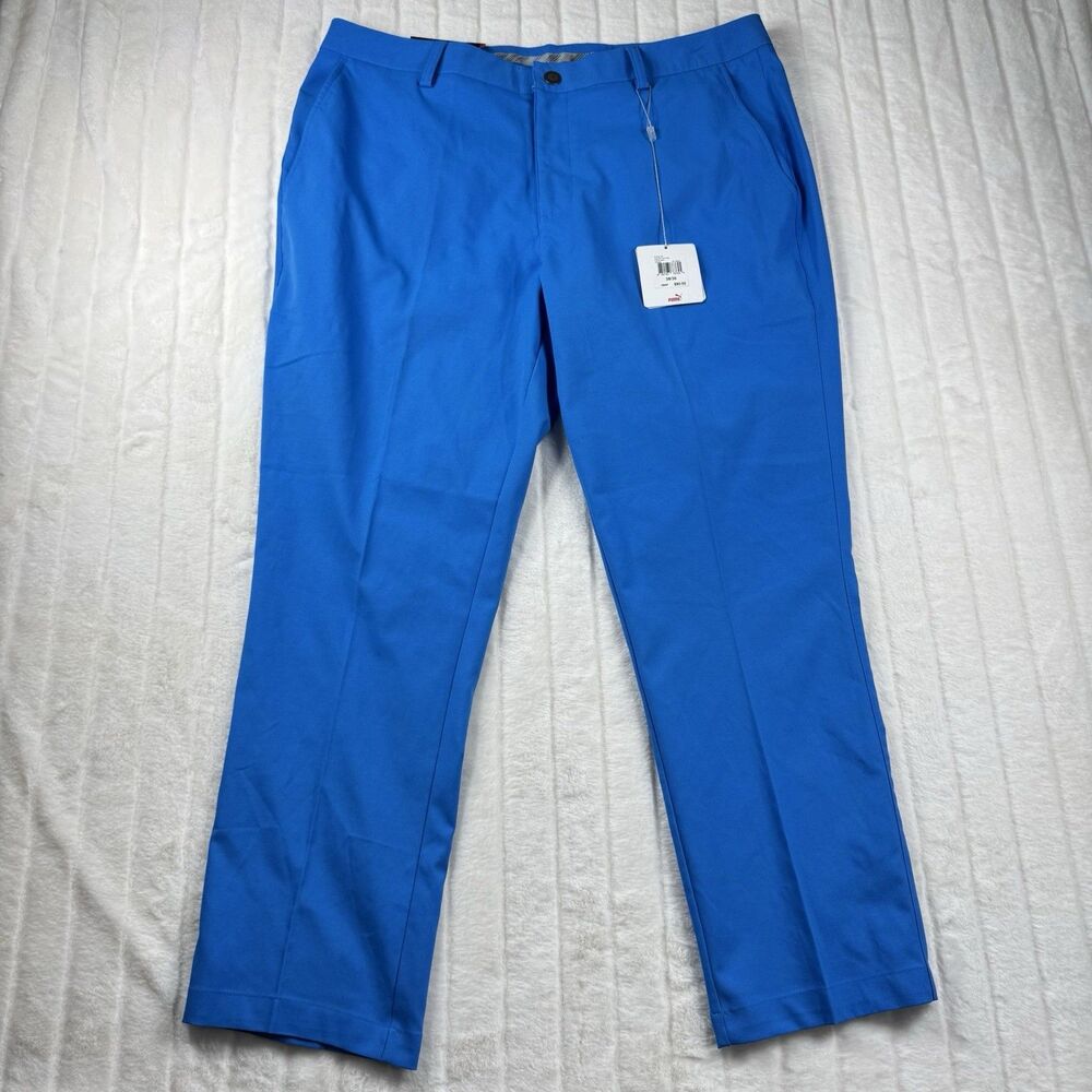 Puma Golf Men's Tailored Fit Tech Pants 38X28* Blue 572320 Tapered Leg NWT